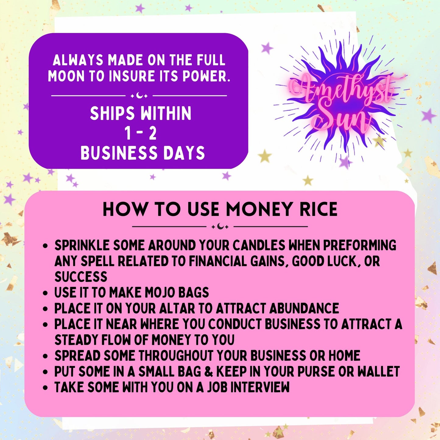 Money Rice | Prosperity Rice | Abundance Rice | Fast Money Manifestation | Good Luck Wealth Spell | Full Moon Ritual | New Moon Ritual
